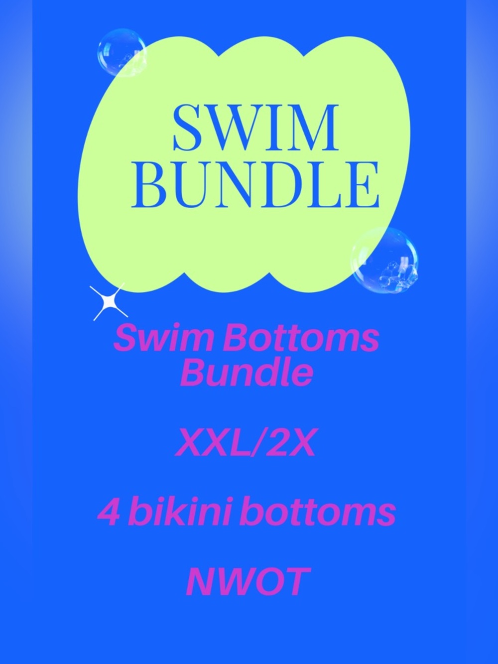 NWOT Swim Bottom Bundle size XXL/2X 4 piece swim bottom bundle